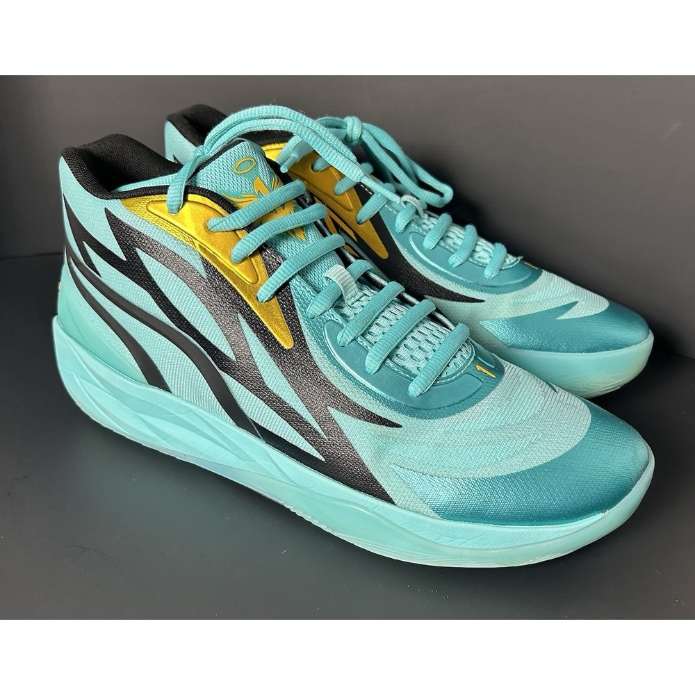 Puma LaMelo Ball MB.02 Shoes Mens 11.5 Honeycomb Aqua Mesh Basketball Sneakers - Picture 7 of 10